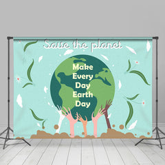 Lofaris Save The Planet Floral Green Earth Day Backdrop