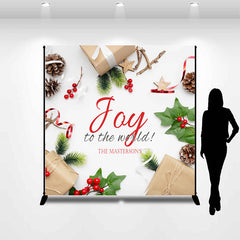 Lofaris Say To The World Cherry Custom Name Christmas Backdrop