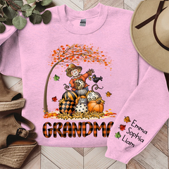 Lofaris Personalized Grandma Punpkins Scarecrow Pumpkin Patch Sweatshirt Gift TH