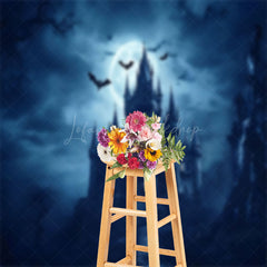 Lofaris Scary Castle Bat Moon Night Halloween Backdrop