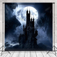 Lofaris Scary Castle Dark Night Full Moon Halloween Backdrop