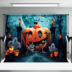 Lofaris Scary Giant Pumpkin Skull Moon Light Halloween Backdrop