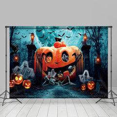 Lofaris Scary Giant Pumpkin Skull Moon Light Halloween Backdrop