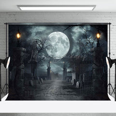 Lofaris Scary Moon Night Gate Trunk Backdrop For Halloween