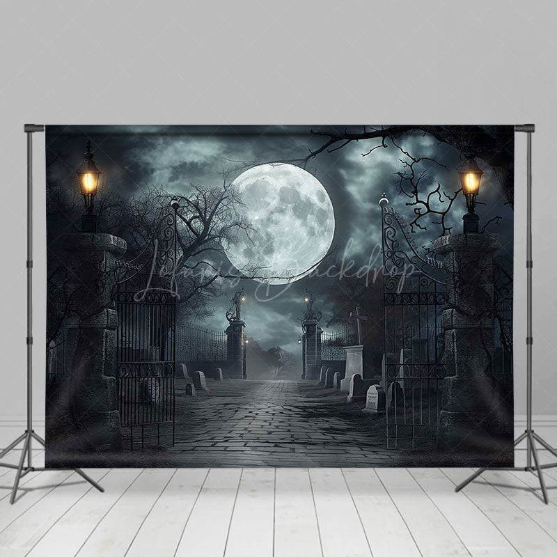 Lofaris Scary Moon Night Gate Trunk Backdrop For Halloween