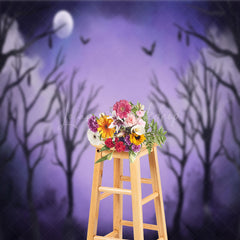 Lofaris Scary Moon Night Trunk Halloween Cake Smash Backdrop