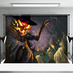 Lofaris Scary Pumpkin Ghost Cemetery Happy Halloween Backdrop