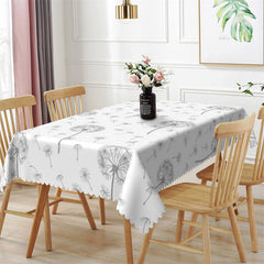 Lofaris Scatter Dandelion Repeat White Tablecloth For Decor