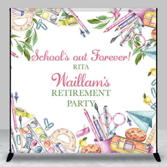 Lofaris School Out Teaching Tools Custom Retirement Backdrop