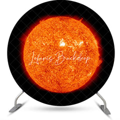 Lofaris Scorching Solar System Sun Round Birthday Backdrop