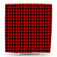 Lofaris Scotticize Red Black Plaid Shower Curatin For Bathroom