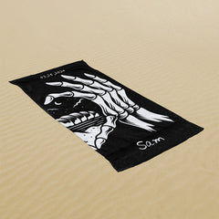 Lofaris Sea Sail Skeleton Lover Couple Honeymoon Beach Towel