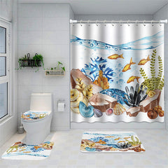 Lofaris Sea World Marine Life Printing Decorative Curtain