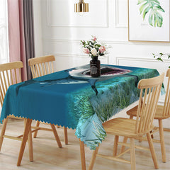 Lofaris Seabed Giant Fiercely Shark Rectangle Tablecloth