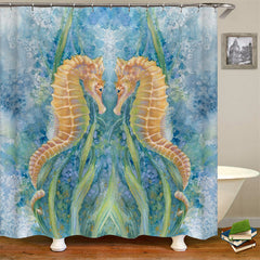 Lofaris Seahorse Shower Curtain Nautical Home Bathtub Decor