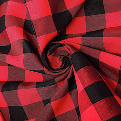 Lofaris Seamless Buffalo Plaid Round Gingham Polyester Tablecloth