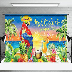 Lofaris Seaside Parrot Its 5 Oclock Somewhere Party Backdrop