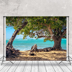 Lofaris Seaside Trees Beach Summer Natural Scenery Backdrop