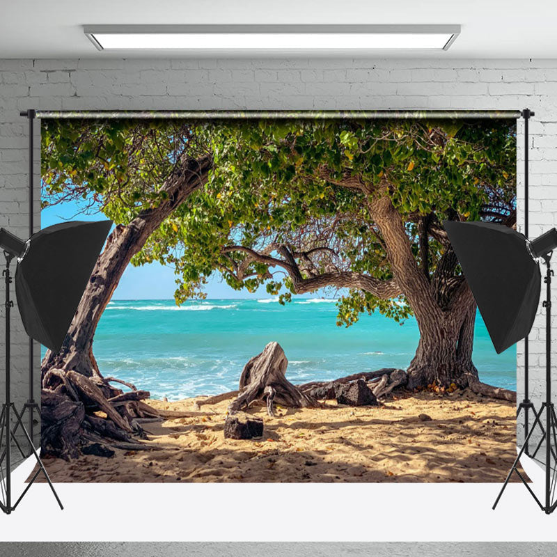 Lofaris Seaside Trees Beach Summer Natural Scenery Backdrop