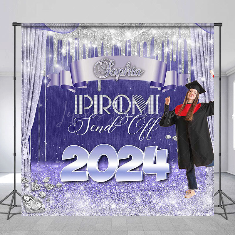 Lofaris Send Off 2024 Purple Silver Custom Grad Backdrop