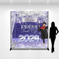 Lofaris Send Off 2024 Purple Silver Custom Grad Backdrop