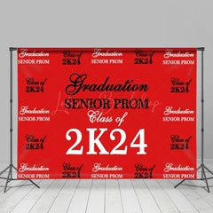 Lofaris Senior Prom Black White Red Backdrop For Graduation