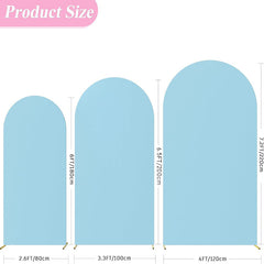 Lofaris Set of 3 Sky Blue Spandex Fitted Wedding Arch Cover