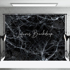 Lofaris Shabby Black White Spider Web Halloween Backdrop