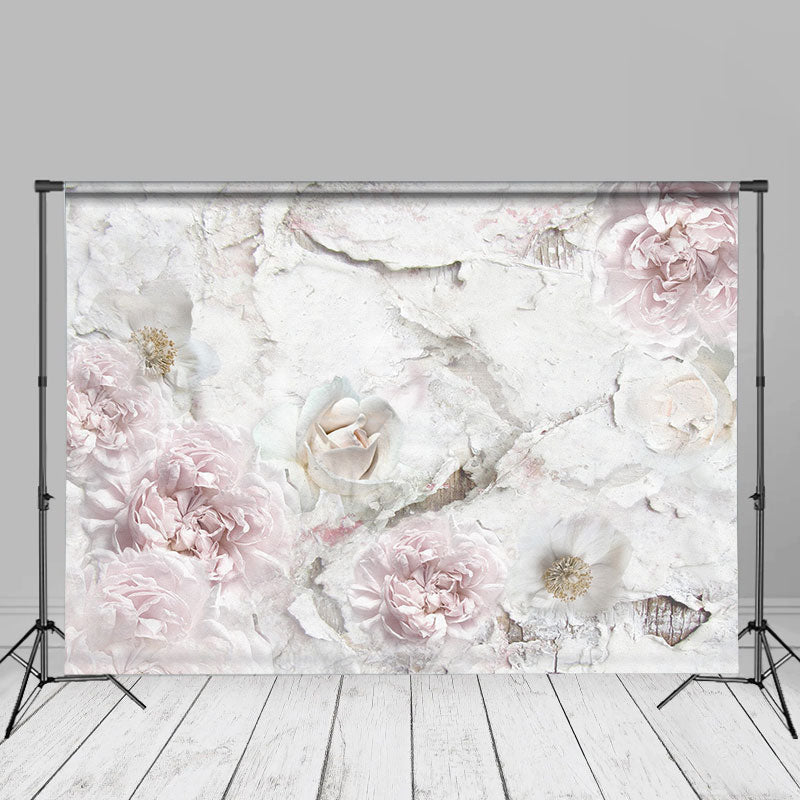 Lofaris Shabby Floral Printed Wood Fine Art Photo Backdrop