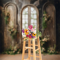 Lofaris Shabby Retro Wall Plant Floral Photography Backdrop