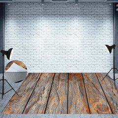 Lofaris Shabby Style Paint Rough Wood Texture Floor Backdrop