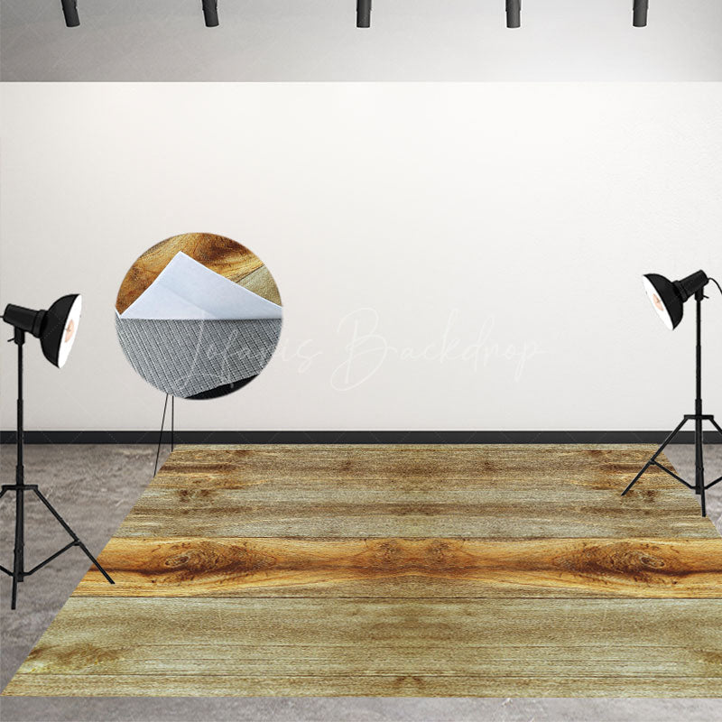 Lofaris Shabby Yellow Texture Classic Wood Floor Backdrop