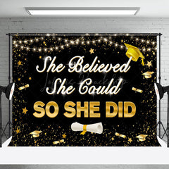 Lofaris She Believed Could So Did Graduation Backdrop