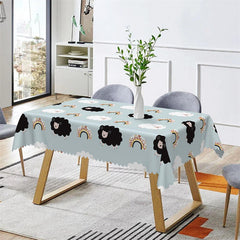 Lofaris Sheep And Rainbow Pattern Step Repeat Tablecloth