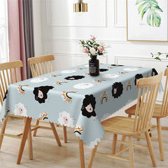 Lofaris Sheep And Rainbow Pattern Step Repeat Tablecloth