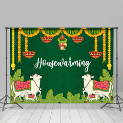 Lofaris Sheep Indian Family Green Housewarming Backdrop