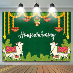 Lofaris Sheep Indian Family Green Housewarming Backdrop