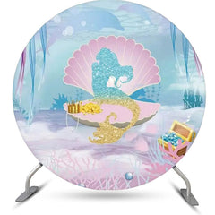 Lofaris Shell Mermaid Undersea Treasure Chest Round Backdrop