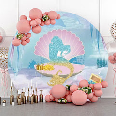 Lofaris Shell Mermaid Undersea Treasure Chest Round Backdrop