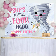 Lofaris Shes A Little Fournado 4th Birthday Party Backdrop