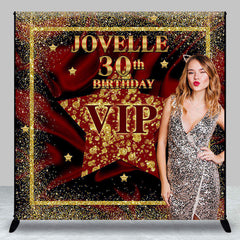 Lofaris Shining Stars Wine Red Vip Custom Birthday Backdrop