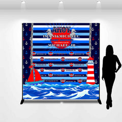 Lofaris Ship Lighthouse Ahoy Custom Baby Shower Backdrop