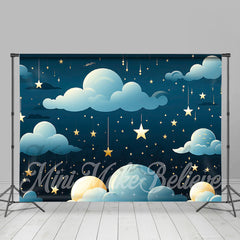 Lofaris Shooting Star Cloud Night Cake Smash Photo Backdrop