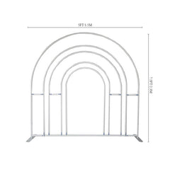 Lofaris Silver 5X7.5FT Hollow Rainbow Arch Backdrop Stand