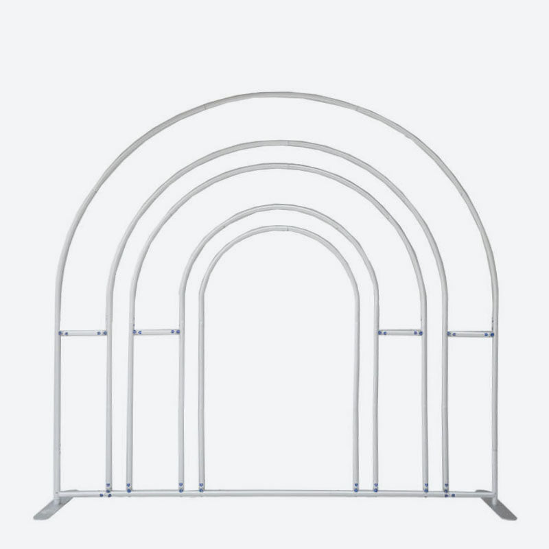 Lofaris Silver 5X7.5FT Hollow Rainbow Arch Backdrop Stand