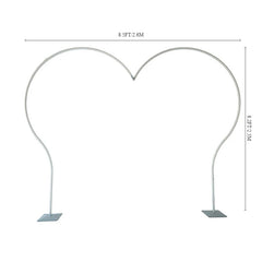 Lofaris Silver 8.5x8.2FT Half Heart Shape Balloon Arch Frame