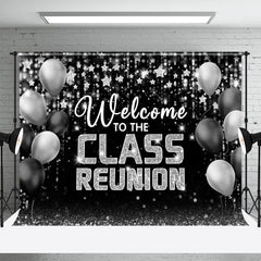 Lofaris Silver Balloon Black Class Reunion Party Backdrop