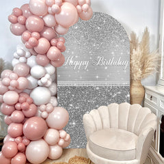 Lofaris Silver Birthday Party Double Sided Arch Backdrop