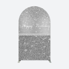 Lofaris Silver Birthday Party Double Sided Arch Backdrop