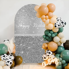 Lofaris Silver Birthday Party Double Sided Arch Backdrop